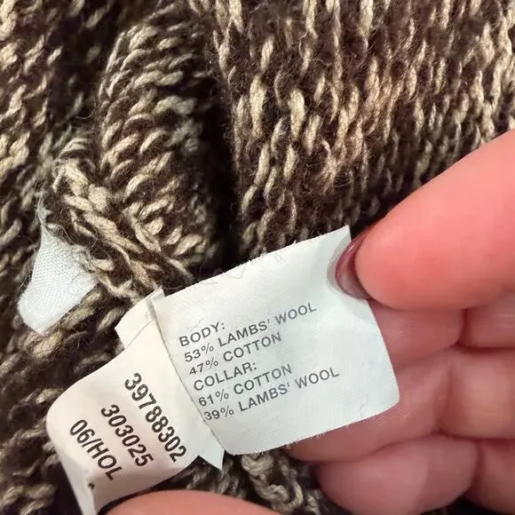 Gap Women’s Size L Turtleneck Knit Sweater Natural Wool/Cotton Blend Brown - Picture 4 of 10